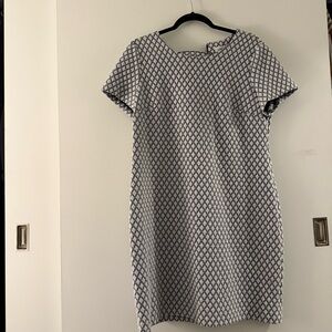 Calvin Klein Black and White Diamond Quilted Sheath Dress